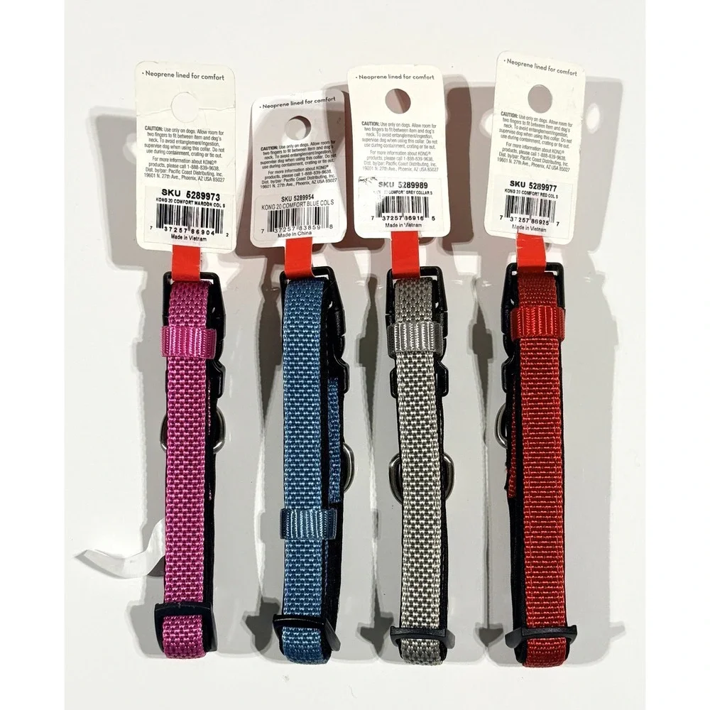 KONG Comfort Padded Dog Collar Adjustable Neoprene Lined Small 10-14in NEW